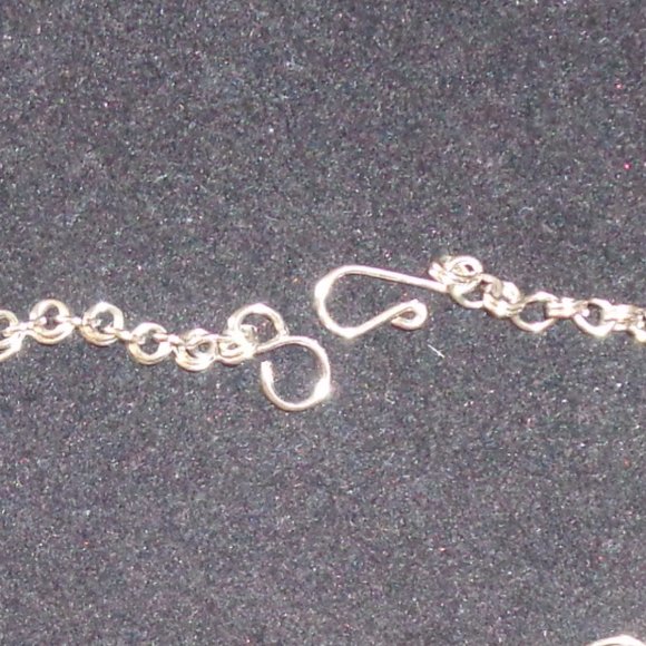 Brown STONES & CRYSTAL Ankle Bracelet Silvertone Swirls 10" Long - Picture 4 of 4